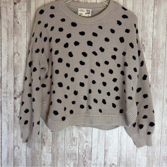 Jackson Rowe Chukar Polka Dot Cotton Sweater Small - Picture 2 of 9